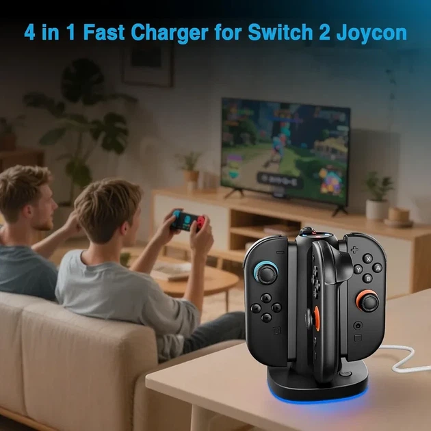 Зарядная станция MARSDOCK 4 в 1 для Nintendo Switch 2 и Joy-Con 2, магнитная быстрая зарядка, RGB-подсветка - Фото 5 Зарядная станция MARSDOCK 4 в 1 для Nintendo Switch 2 и Joy-Con 2, магнитная быстрая зарядка, RGB-подсветка - изображение 5