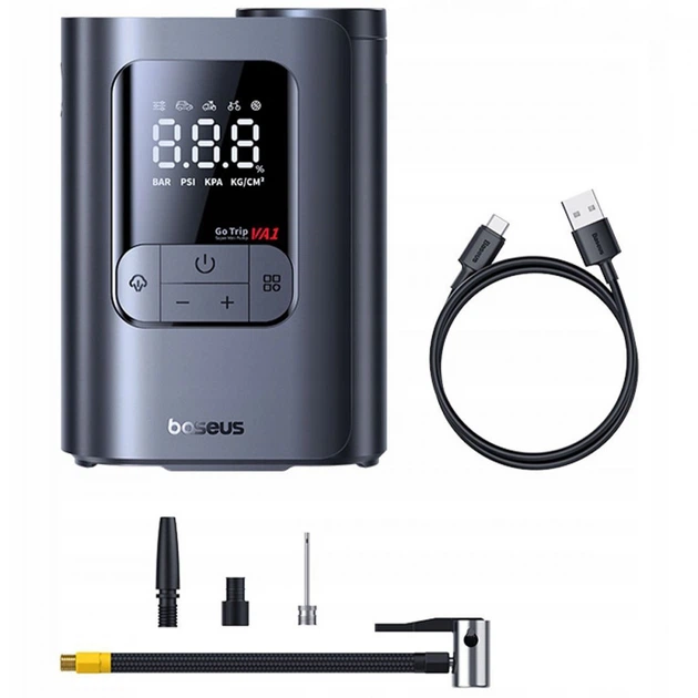 Автомобильный насос Baseus GoTrip VA1 Super Mini 80W 5000mAh black - изображение 3