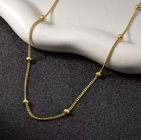 Ланцюжок Stainless Steel медична сталь, лимонний відтінок. Довжина 40+5 см. - зображення 2