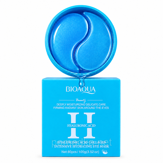 Патчі для очей з гіалуроновою кислотою і колагеном BIOAQUA Hyaluronic Acid Collagen Intensive Hydrating Eye Mask, 80 шт - зображення 2