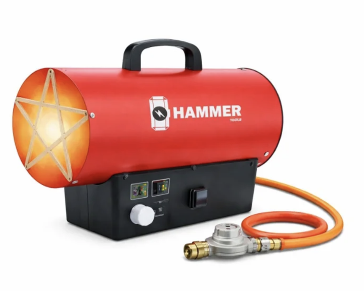 Газовая тепловая пушка HAMMER 25 кВт 850 м³/ч Пьезорозжиг Обогреватель воздуха для гаража склада мастерской теплицы строительства - изображение 2