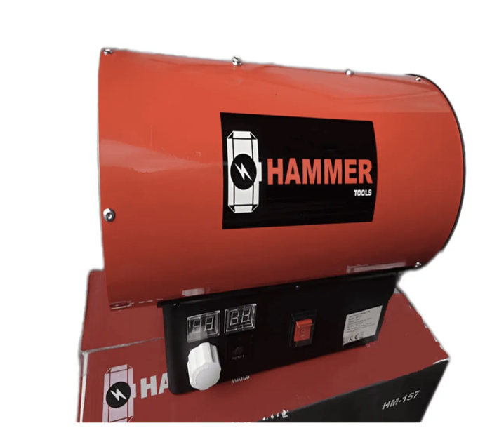 Газовая тепловая пушка HAMMER 25 кВт 850 м³/ч Пьезорозжиг Обогреватель воздуха для гаража склада мастерской теплицы строительства - изображение 7