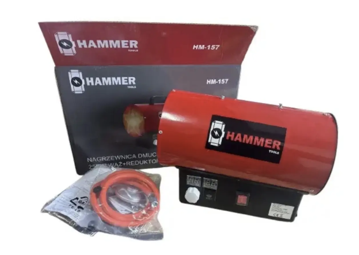 Газовая тепловая пушка HAMMER 25 кВт 850 м³/ч Пьезорозжиг Обогреватель воздуха для гаража склада мастерской теплицы строительства - изображение 8