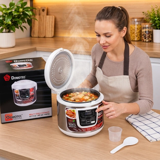 Мультиварка Domotec на 5 л 12 программ 900 Вт белая - изображение 3
