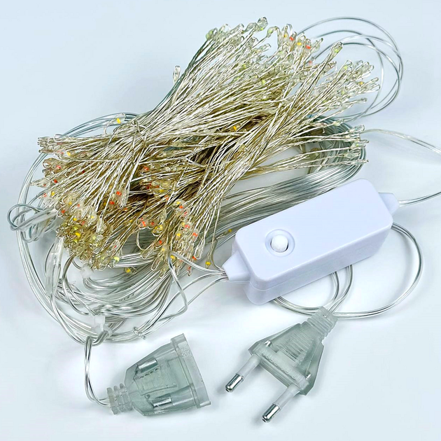 Гірлянда Водоспад 10 pcs 2 m*2m Теплий мідний дріт від 220V Феєрія - Фото 3 Гірлянда Водоспад 10 pcs 2 m*2m Теплий мідний дріт від 220V Феєрія - зображення 3