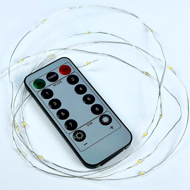 Гірлянда Водоспад 240 Led 3m2m на мідному дроті з пультом USB теплий - зображення 10