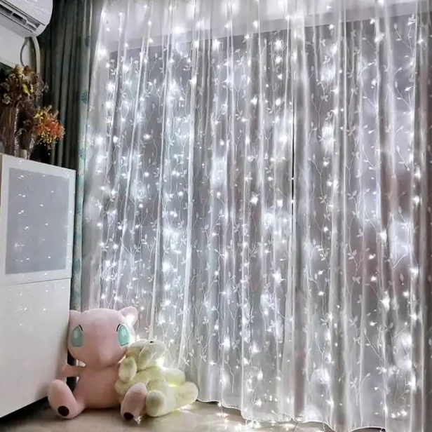 Гірлянда Водоспад 240 Led 3m на 2m 220 V для декору Білий - зображення 8