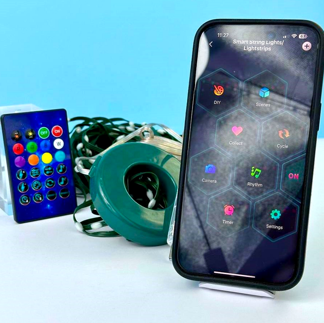 Гірлянда роса 2 м 200Led USB Bluetooth пульт дистанційного керування RGB прозорий ПВХ - Фото 9 Гірлянда роса 2 м 200Led USB Bluetooth пульт дистанційного керування RGB прозорий ПВХ - зображення 9