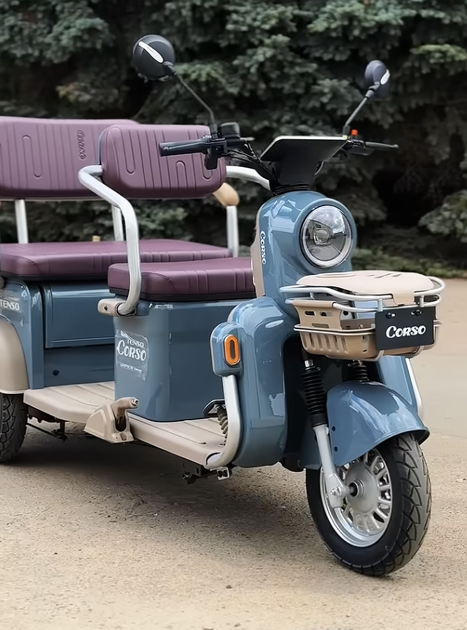 Електричний трицикл Corso Tenso TG-707841 1500W Графеновий АКБ Chilwee 72V 32Ah до 350 кг електротрицикл - изображение 3