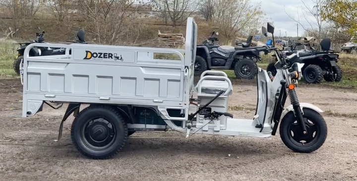 Вантажний електротрицикл DOZER Model 3 1800W 60V 52Ah редукторний трицикл Дозер Модель 3 на ресорах - изображение 7