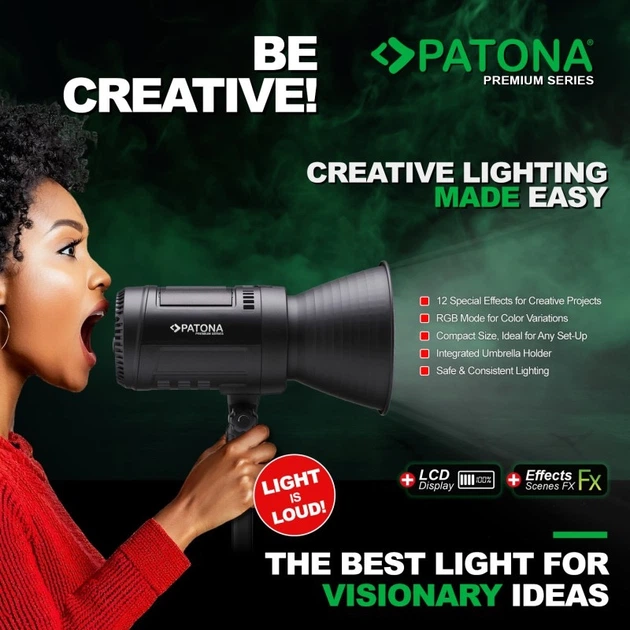 Студійне світлодіодне світло PATONA Premium RGB 80W COB 26000 Lux / 1m (4055655246729) - Фото 14 Студійне світлодіодне світло PATONA Premium RGB 80W COB 26000 Lux / 1m (4055655246729) - зображення 14