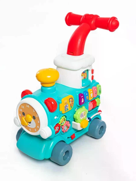 Дитячі ходунки-каталка 5-в-1 Baby Walker Train з парогенератором і піаніно - изображение 11