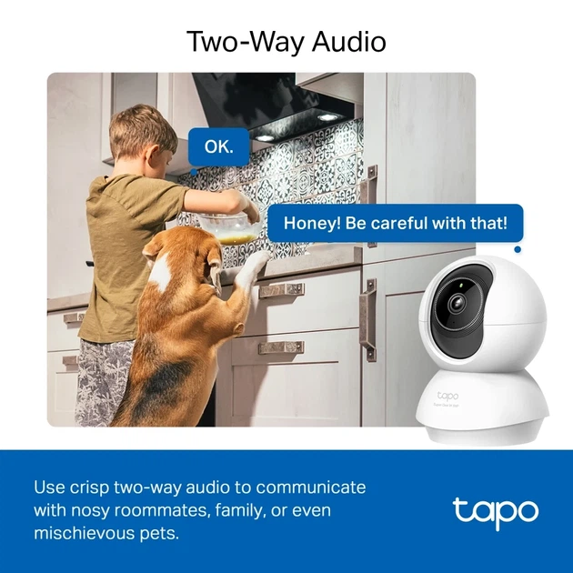 IP-камера TP-LINK Tapo C230 3MP N300 microSD, обнаружение движения, 360°, микрофон. - изображение 7