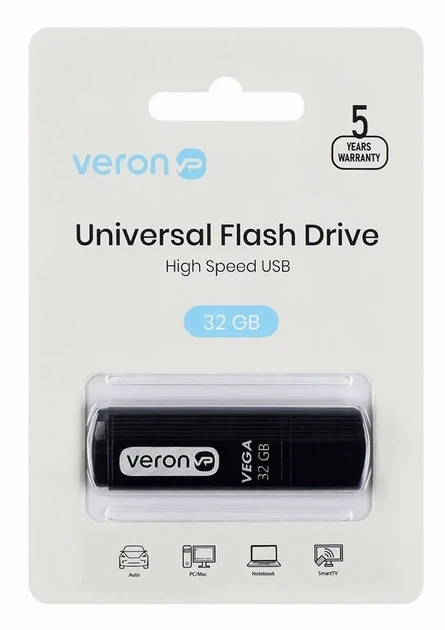 USB флеш-накопитель 32 ГБ Veron USB Vega Серия 121 Черная - Фото 2 USB флеш-накопитель 32 ГБ Veron USB Vega Серия 121 Черная - изображение 2