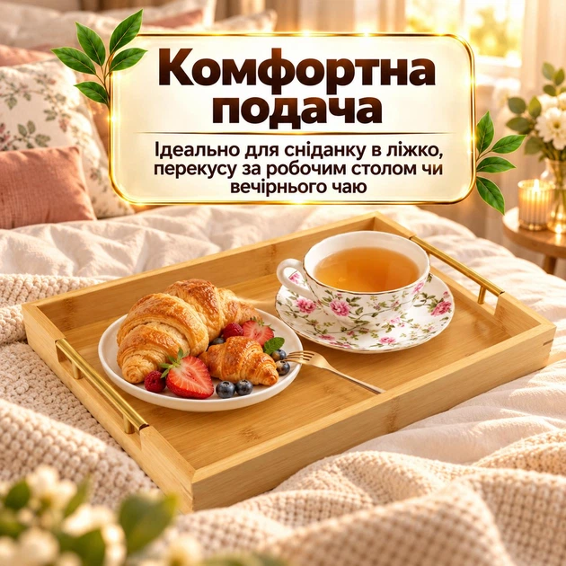 Разнос из бамбука для подачи еды поднос деревянный 41х29 см для завтрака в постель с металлическими ручками высокими бортиками 5 см для закусок кофе чая выпечки сервировки посуды духов украшений пикника прямоугольный кухонный GDragon Бежевый 78_2_41_1 - Фото 8 Разнос из бамбука для подачи еды поднос деревянный 41х29 см для завтрака в постель с металлическими ручками высокими бортиками 5 см для закусок кофе чая выпечки сервировки посуды духов украшений пикника прямоугольный кухонный GDragon Бежевый 78_2_41_1 - изображение 8