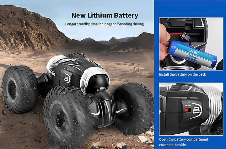 Трюковая машинка на радиоуправлении Twist Desert 4WD с полным приводом, внедорожный джип-перевёртыш для детей и взрослых, - изображение 6