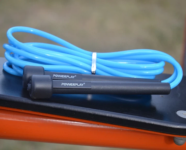 Скакалка Active Point ПВХ 2,8 м Синяя - изображение 7