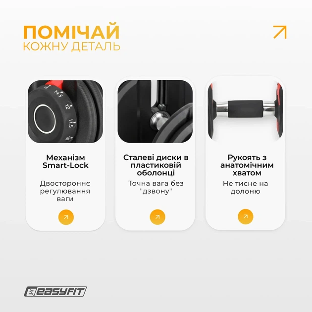 Гантель наборна ProDobro сталь 1,5-16 кг чорна - зображення 4