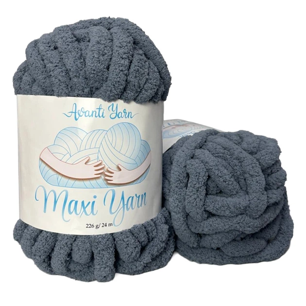 Пряжа Maxi AVANTI YARN для в'язання руками мікрополіестер темно-сіра (10400-0029) - зображення 2