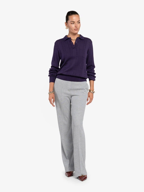 Поло жіноче Arber з довгим рукавом Polo Knit WFW1 WTR-245 XL фіолетовий (W10.35.49.633) - Фото 2 Поло жіноче Arber з довгим рукавом Polo Knit WFW1 WTR-245 XL фіолетовий (W10.35.49.633) - изображение 2