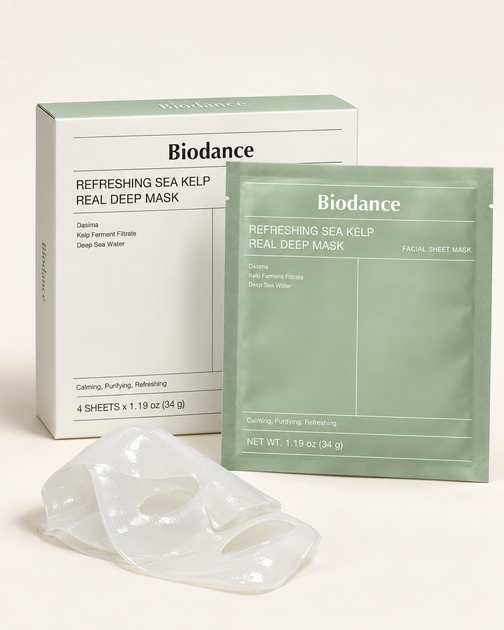 Гідрогелева маска для обличчя Biodance Refreshing Sea Kelp Real Deep Mask з морськими водоростями, зелена, 34 г - зображення 2