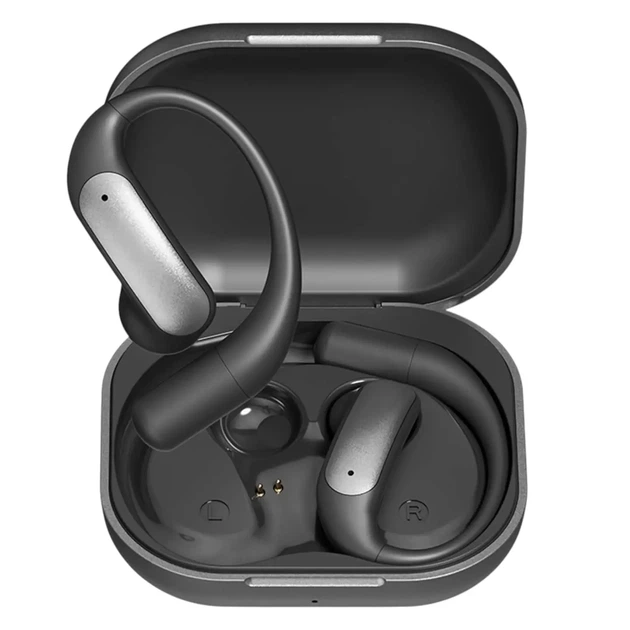 AI наушники переводчик AI-M122 беспроводные Bluetooth 5.49 с мгновенным переводом для путешествий работы и переговоров гарнитура с микрофоном LED-дисплеем зарядным кейсом 500 мАч Type-C черные - изображение 6