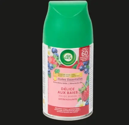 Сменный баллон к автоматическому аэрозольному освежителю воздуха Air Wick Freshmatic Ягодный деликатес 250 мл - Фото 1 Сменный баллон к автоматическому аэрозольному освежителю воздуха Air Wick Freshmatic Ягодный деликатес 250 мл - изображение 1