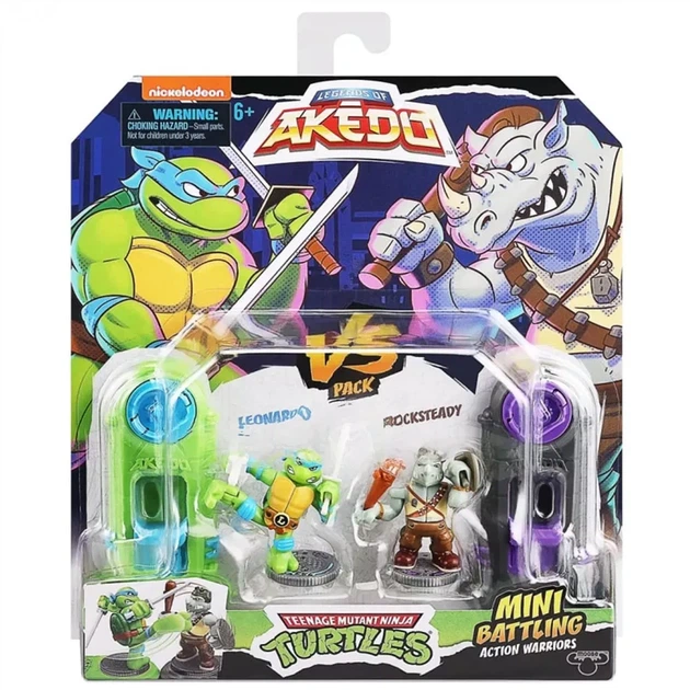 Игровой набор Akedo TMNT Набор для поединка Леонардо и Рокстеди (123222) - Фото 2 Игровой набор Akedo TMNT Набор для поединка Леонардо и Рокстеди (123222) - изображение 2
