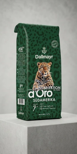 Кофе в зернах Dallmayr Crema d'Oro South America 1 кг арабика робуста ореховый фруктовый вкус жасмин мягкая кислотность для эспрессо caffè crema молочных напитков - изображение 5
