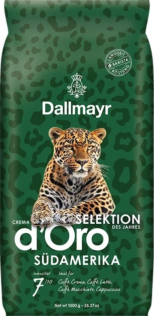 Кофе в зернах Dallmayr Crema d'Oro South America 1 кг арабика робуста ореховый фруктовый вкус жасмин мягкая кислотность для эспрессо caffè crema молочных напитков - изображение 6