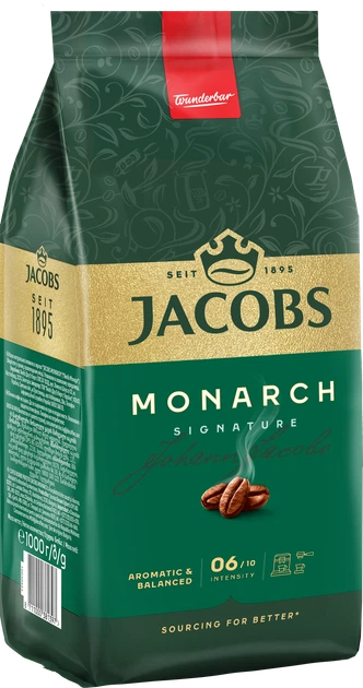 Кофе в зернах Jacobs Monarch 1 кг средней обжарки купаж арабики робусты зерновой классический насыщенный ароматный для кофемашины кофеварки - изображение 5