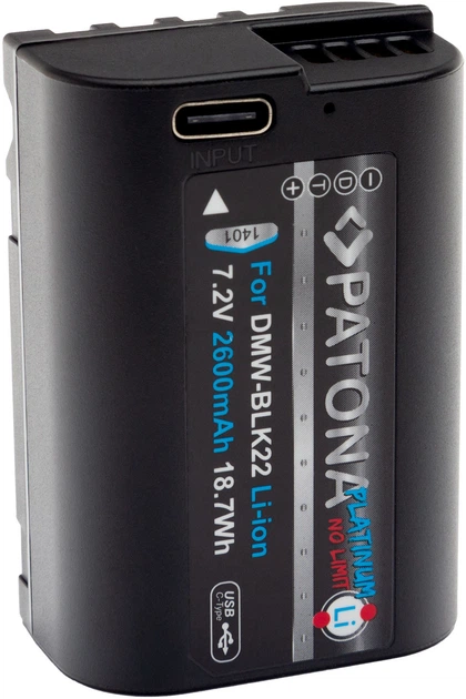 Акумулятор PATONA Platinum DMW-BLK22 USB-C для Panasonic S5 G9 GH5 GH5S (4055655239172) - зображення 4