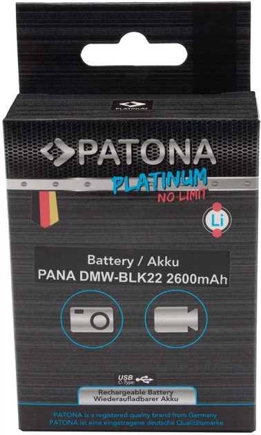 Акумулятор PATONA Platinum DMW-BLK22 USB-C для Panasonic S5 G9 GH5 GH5S (4055655239172) - зображення 7