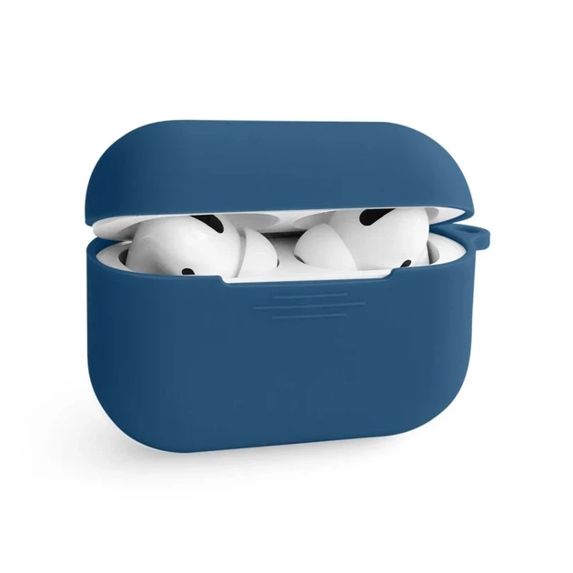 Чехол Slim для наушников Apple AirPods Pro 3 силиконовый с карабином синий - Фото 1 Чехол Slim для наушников Apple AirPods Pro 3 силиконовый с карабином синий - изображение 1