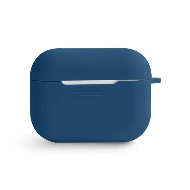 Чехол Slim для наушников Apple AirPods Pro 3 силиконовый с карабином синий - Фото 3 Чехол Slim для наушников Apple AirPods Pro 3 силиконовый с карабином синий - изображение 3