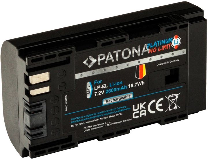 Акумулятор PATONA Platinum LP-EL USB-C для Canon Speedlite EL-1 DS401231 (4055655238809) - зображення 2