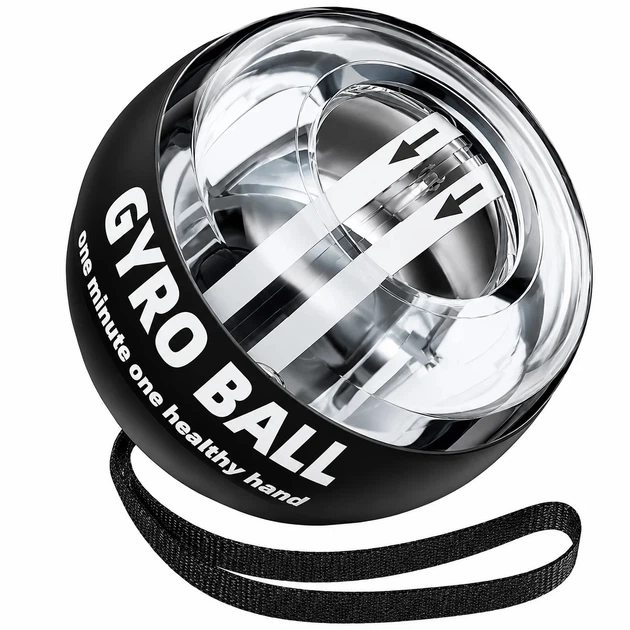 Еспандер гіроскопічний кистьовий гіробол павербол Powerball Gyroball тренажер для кисті зап’ястя передпліччя сила хвату антистрес реабілітації після травм координації витривалості обертовий шар нековзкий корпус спортивний чорний - Фото 3 Еспандер гіроскопічний кистьовий гіробол павербол Powerball Gyroball тренажер для кисті зап’ястя передпліччя сила хвату антистрес реабілітації після травм координації витривалості обертовий шар нековзкий корпус спортивний чорний - зображення 3