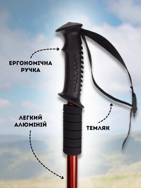 Палки для скандинавской ходьбы спортивные трекинговые для пожилых людей скандинавские для похода в горы трекенговые палочки треккинга хайкинга energi ТБ0260 Hechpro - изображение 3