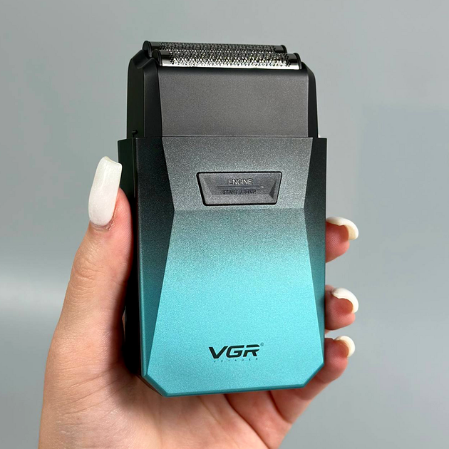 Электробритва двойное лезвие 7500 RPM шейвер VGR V-372 зелёный - Фото 5 Электробритва двойное лезвие 7500 RPM шейвер VGR V-372 зелёный - изображение 5