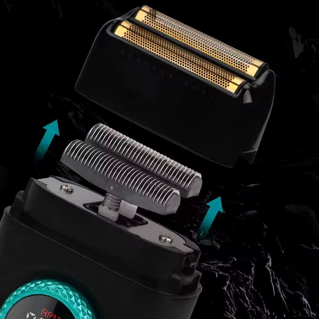 Электробритва двойное лезвие регулировка мощности 7000-9000 RPM LED дисплей VGR V-377 Красный - изображение 8