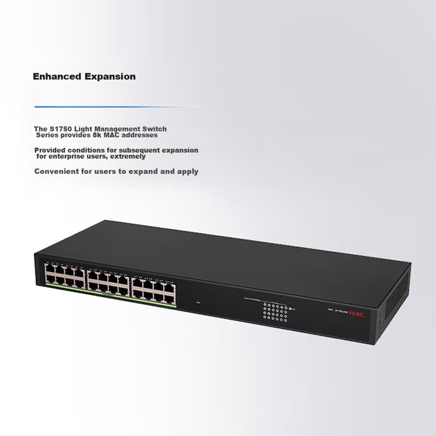 H3C 24-портовый полногигабитный сетевой коммутатор уровня 2 с веб-управлением, разветвитель для расширения кабеля мониторинга, сегментация VLAN/визуальная настройка, S1750-24G - Фото 6 H3C 24-портовый полногигабитный сетевой коммутатор уровня 2 с веб-управлением, разветвитель для расширения кабеля мониторинга, сегментация VLAN/визуальная настройка, S1750-24G - изображение 6