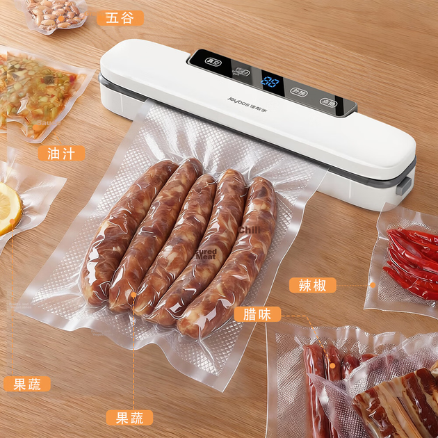 Повністю автоматична машина для пакування харчових продуктів Jiabangshu Vacuum Sealer Home для стиснення ковбас та бекону - изображение 7