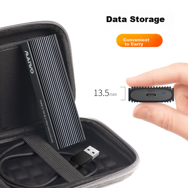 Корпус для жорсткого диска MAIWO M.2 NVMe/SATA з двома протоколами, корпус для зчитування SSD типу C/USB 3.2, 10 Гбіт/с, підходить для зовнішнього жорсткого диска ноутбука K1691 - Фото 6 Корпус для жорсткого диска MAIWO M.2 NVMe/SATA з двома протоколами, корпус для зчитування SSD типу C/USB 3.2, 10 Гбіт/с, підходить для зовнішнього жорсткого диска ноутбука K1691 - зображення 6