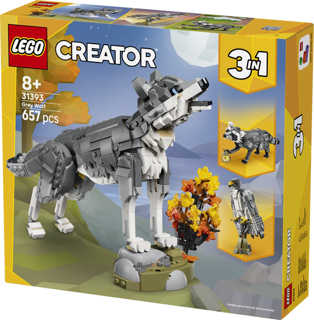 Конструктор LEGO Creator Лесные животные: Серый волк 657 элемента (31393) - Фото 2 Конструктор LEGO Creator Лесные животные: Серый волк 657 элемента (31393) - изображение 2