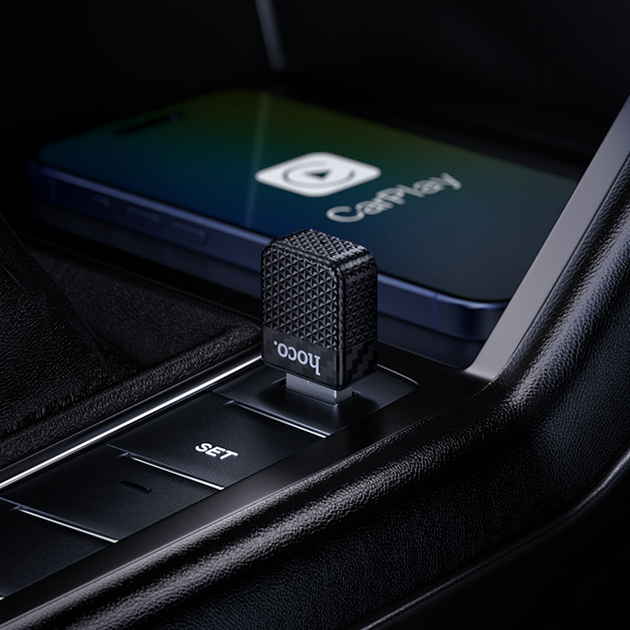 Беспроводной адаптер CarPlay для автомобилей с проводным CarPlay ABS 39х20х10 мм Hoco HU3 Tony черный - изображение 7