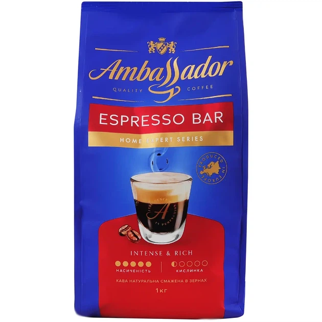 Кава Ambassador Espresso Bar зерно 1 кг - Фото 1 Кава Ambassador Espresso Bar зерно 1 кг - изображение 1