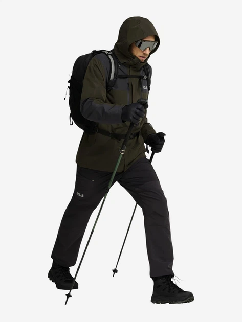 Спортивная ветровка мужская Jack Wolfskin Jasper Pro 2L Jkt M A66294_E0205 XL Темно-серая (4064886755047) - Фото 3 Спортивная ветровка мужская Jack Wolfskin Jasper Pro 2L Jkt M A66294_E0205 XL Темно-серая (4064886755047) - изображение 3
