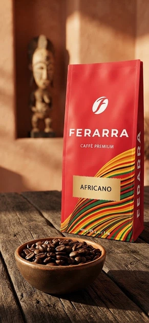 Кофе в зернах Ferarra Africano 1 кг арабика средней обжарки цитрус апельсин нектарин ягоды карамель миндаль грейпфрут с кофеином - изображение 5