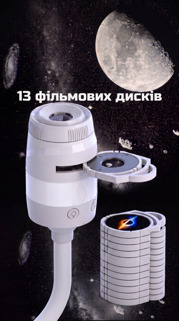 USB ночник проектор Galaxy Projector BL-USB03 13в1 со сменными дисками, 6 вариаций освещения - изображение 2