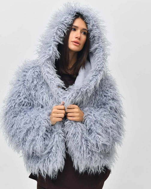 Шуба жіноча зі штучного хутра X-Woyz LS-8959-11 59779 ONE SIZE блакитний - изображение 5